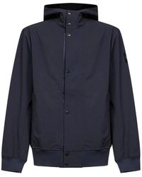 Stone Island - Jassen ,Blauw ,Polyester Light Soft Shell-R Jacket - Lyst
