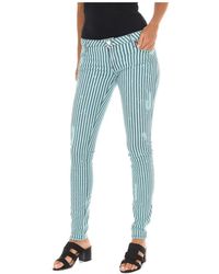 Met - Jeans ,Groen ,Katoen Slim Fit Lange Broek - Lyst