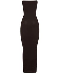 Wolford - Bruine Strapless Cirkelvormige Gebreide Jurk - Lyst