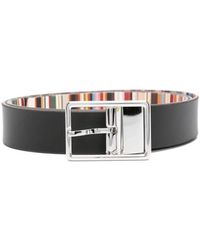 Paul Smith - Accessoires ,Zwart ,Zwarte Leren Riem Op Maat Gemaakt - Lyst