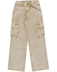 Guess - Damesjeans W Go Aged Cargo Pant Go Aged Wit - Lyst