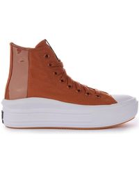 Converse - Bruine Hi-Top Platform Sneakers Voor Vrouwen - Lyst