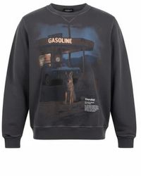 Dondup - Hoodies & Sweatvesten ,Grijs ,Katoen Oversized Sweater Met Ronde Hals - Lyst