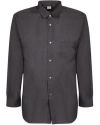 Comme des Garçons - Wollen Overhemd Met Gebogen Zoom - Lyst