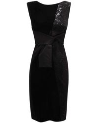 Sandro Ferrone - Velvet Sequin Jurk Met Rits Achter En Split - Lyst
