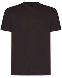 Tom Ford - Braunes logo-besticktes crewneck t-shirt - Lyst