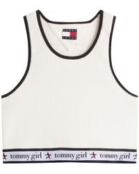 Tommy Hilfiger - Tommy Girl Cropped Extra Slim Gebreide Tanktop - Lyst