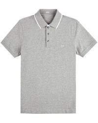 Fay - Tops ,Grijs ,Katoen Stretch Piquet Polo - Lyst