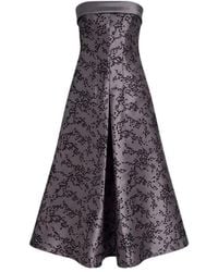 Alberta Ferretti - Sequin-Embellished Strapless Midi Dress - Lyst