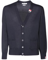 Thom Browne - Blauwe Cardigan Sweater Aw23 - Lyst