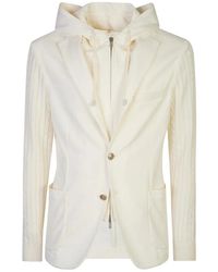 Eleventy - Jassen ,Wit ,Katoen Hooded Jacket - Lyst