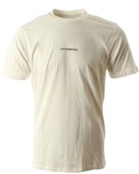 C.P. Company - Weißes baumwoll-jersey t-shirt - Lyst