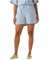 SELECTED - Korte Broeken ,Blauw ,Linnen Lichtblauwe Linnen Shorts Voor Zonnige Dagen - Lyst