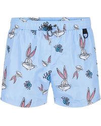 Iceberg - Badmode ,Blauw ,Polyester Logo Cartoon Zwemshorts - Lyst