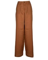 iBlues - Pantalones anchos a cuadros marrón - Lyst