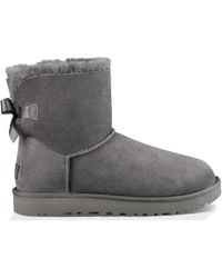 UGG - Schoenen ,Grijs ,Leer Mini Bailey Bow Ii Laarzen - Lyst