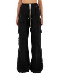 Rick Owens - Broeken ,Zwart ,Katoen Cargo Broek Met Trekkoord - Lyst