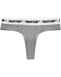 Philipp Plein - Elegantes tangas de algodón gris - pack de 2 - Lyst