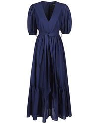 Lavi - Kleedjes ,Blauw ,Katoen Lange Katoenen Jurk - Lyst