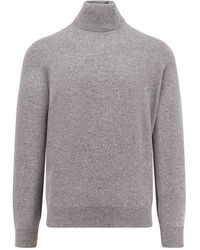 Brunello Cucinelli - Kaschmir Rollkragenpullover Grau - Lyst
