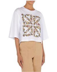 Alberta Ferretti - Camiseta blanca con estampado floral - Lyst