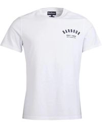 Barbour - Tops ,Wit ,Katoen Preppy Tee Wit Katoenen Jersey T-Shirt - Lyst