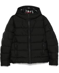 Fay - Piuma Cappuccio Front Hoodie Zwart - Lyst