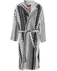 Missoni - Nachtkleding ,Grijs ,Katoen Giacomo Badjas Met Capuchon - Lyst