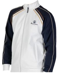 Aquascutum - Hoodies & Sweatvesten ,Wit ,Katoen Volledige Rits Sweatshirt - Lyst