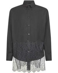 Fendi - Overhemden ,Bruin ,Wol Bruine Kantinzet Wol Overhemd - Lyst