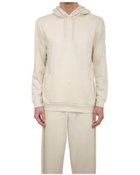 EA7 - Hoodies & Sweatvesten ,Wit ,Polyester Ivoor Sweatshirt Casual Mode Stijl - Lyst