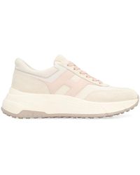 Hogan - Leder Low-Top Sneakers Mit Kontrastierenden Einsätzen - Lyst