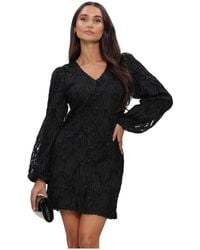 Object - Kleedjes ,Zwart ,Polyester Objlucie Luka L/Re Top - Lyst