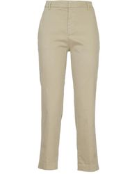 Dondup - Broeken ,Katoen Nima Zip Cropped Broek - Lyst