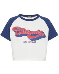 Balmain - Cropped `70s t-shirt - Lyst