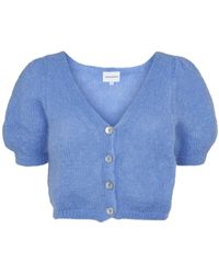 American Dreams - Truien & Vesten ,Blauw ,Wol Hemelsblauw V-Hals Vest - Lyst