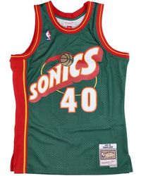 Mitchell & Ness - Fitness ,Groen ,Polyester Seattle Supersonics Swingman Jersey Shawn Kemp - Lyst