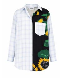 Moschino - Overhemden ,Veelkleurig ,Patchwork Oversize Shirt - Lyst