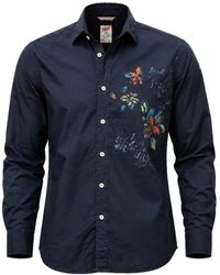 Bob - Overhemden ,Blauw ,Katoen Hand-Painted Shirt - Lyst