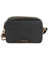 Michael Kors - Schwarze leder-crossbody-kameratasche,schwarze lederkameratasche mit umhängegurt - Lyst