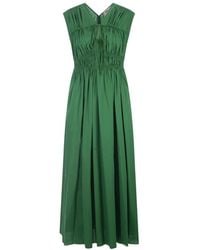 Diane von Furstenberg - Vestido midi de mezcla de algodón verde - Lyst