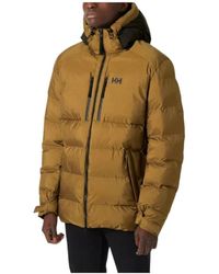 Helly Hansen - Jassen ,Bruin ,Leer Puffy Parka Met Lichaamskaartisolatie - Lyst