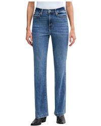 DKNY - Jeans ,Blauw ,Katoen Williamsburg High Rise Flare Jeans - Lyst