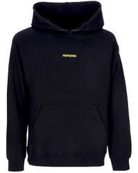 Propaganda - Zwarte Rib Hoodie Met Slangenprint - Lyst