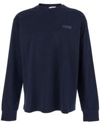 Givenchy - Tops ,Blauw ,Katoen T-Shirt Met Lange Mouwen - Lyst