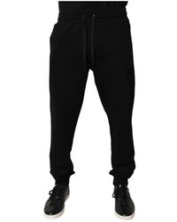 Dolce & Gabbana - Broeken ,Zwart ,Katoen Luxe Katoenen Joggingbroek Met Logo - Lyst