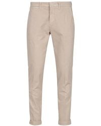 Fay - Broeken ,Katoen Slim Fit Katoenen Gabardine Broek - Lyst