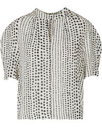 Grifoni - Bluse Aus Krepp Mit Rundhalsausschnitt - Lyst