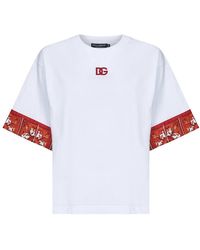 Dolce & Gabbana - Tops ,Wit ,Katoen T-Shirts En Polo's - Lyst
