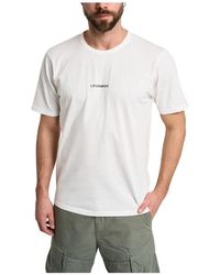 C.P. Company - Magliette bianca in cotone a maniche corte - Lyst